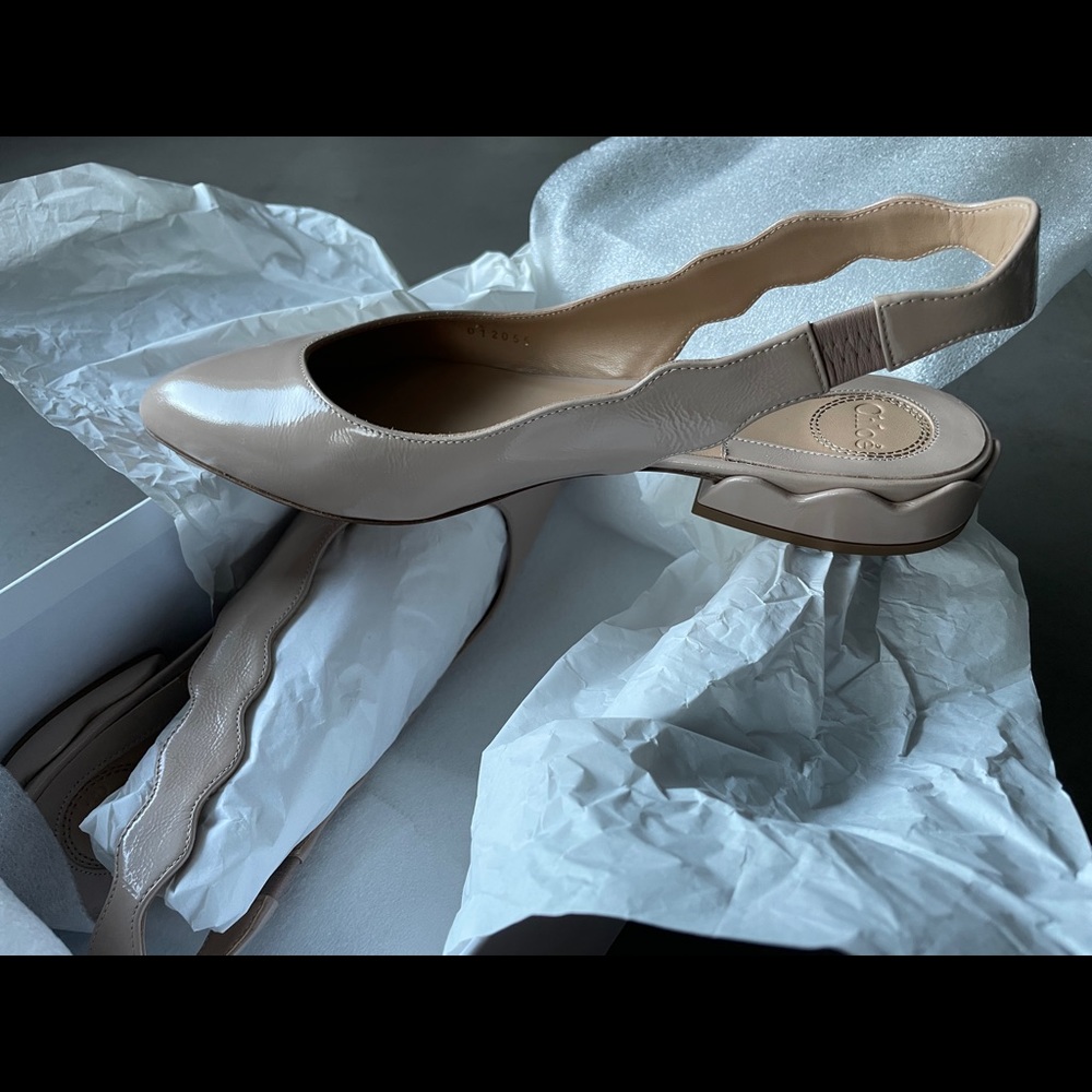 Chloe Scalloped Slingback Flats